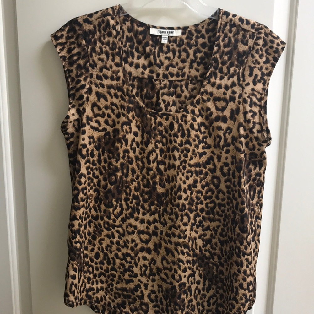 Daniel Rainn leopard print polyester top